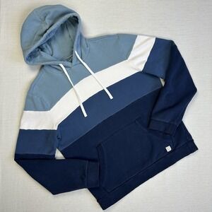 Marine Layer Custom Cut & Sew Colorblock Hoodie Men Small Blue Scale White